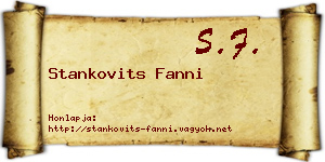 Stankovits Fanni névjegykártya